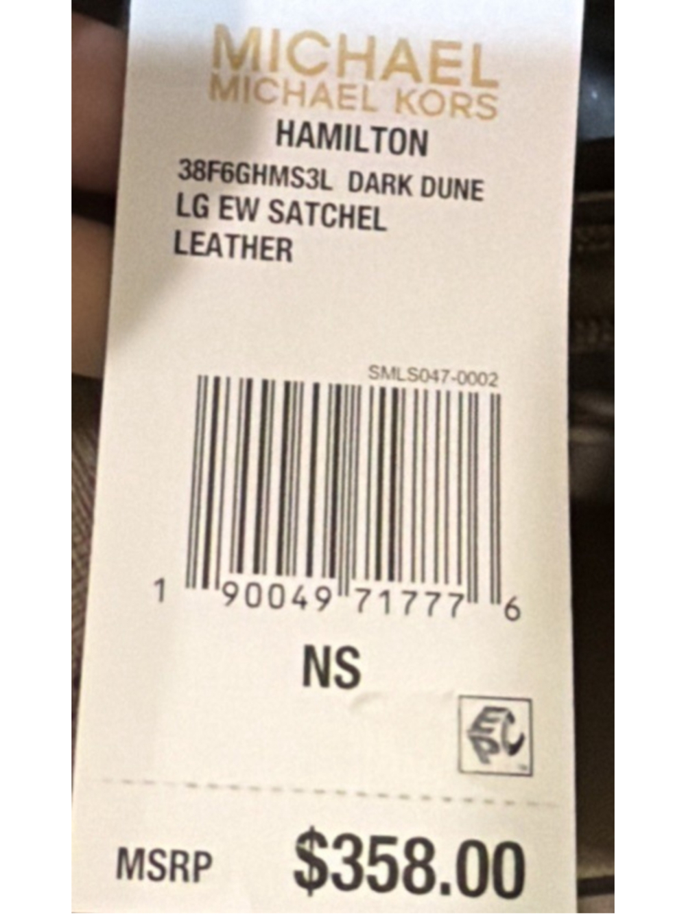 Michael Michael Kors Hamilton Large Satchel Dark Dune Leather Tote Crossbody - Picture 15 of 16